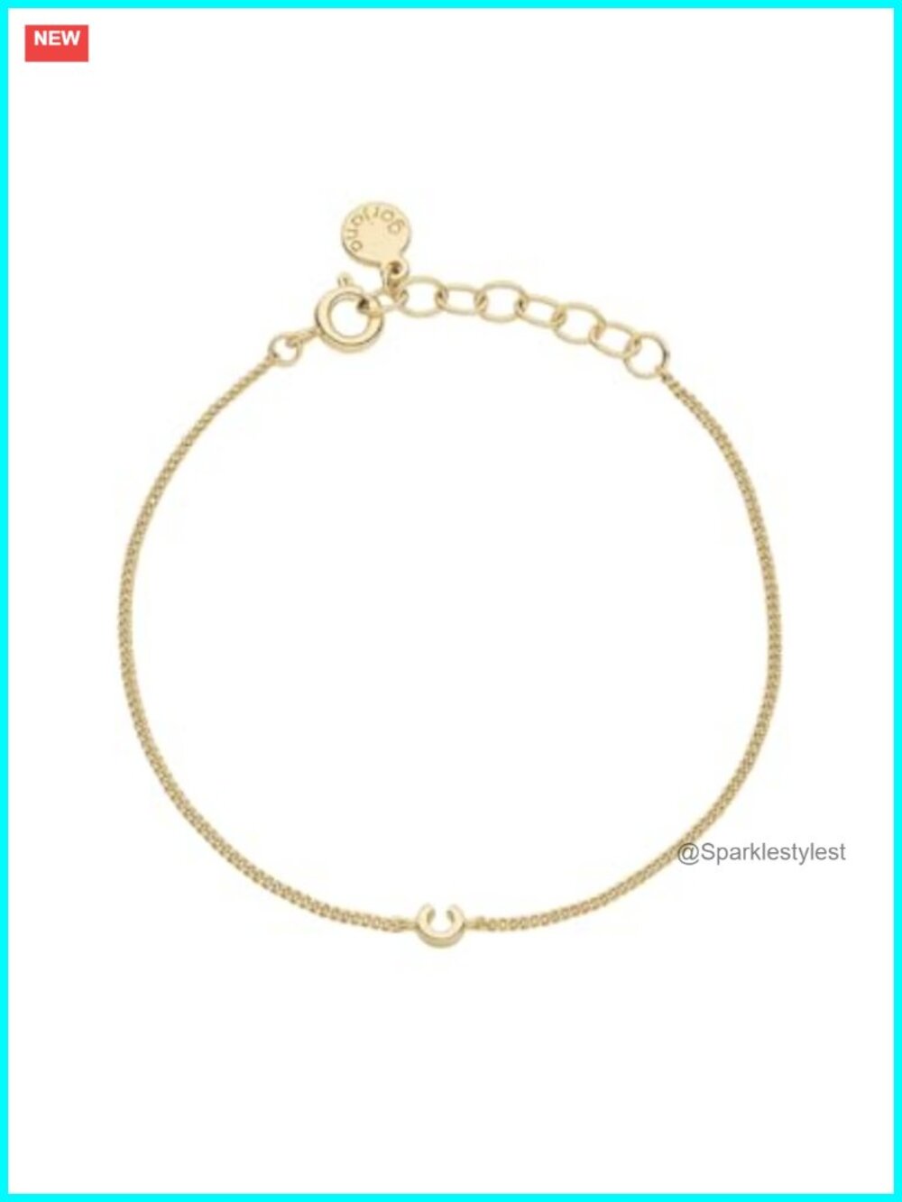 18k Gold Plated Mini Alphabet Charm Bracelet Link Chain 6-7 Inch
